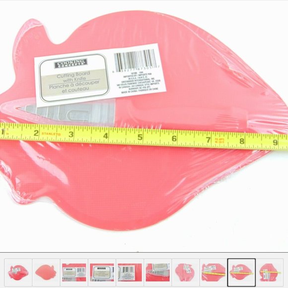 Cooking Concepts Cutting Board With Knife Red New - Picture 3 of 5